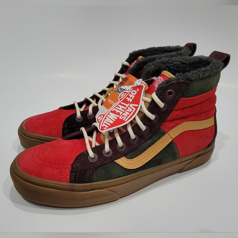 Vans Sk8-Hi 46 Mte Dx Poinsettia Forest Night Green Red Brown Women's Size 8.5